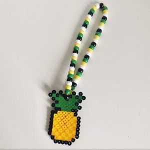 handmade pineapple perler car or home accessory